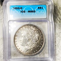 1883-O Morgan Silver Dollar ICG - MS63