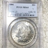 1886 Morgan Silver Dollar PCGS - MS64