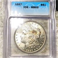 1897 Morgan Silver Dollar ICG - MS63