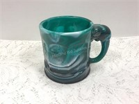 Imperial Glass Aqua Blue Swirl Glass Cup
