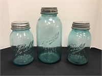 Vintage Blue Ball Jars & Zinc Lids