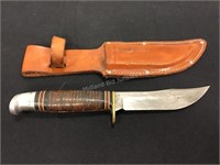Western Knife with Leather Sheath