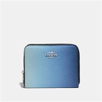 Coach Small Zip Around Wallet With Ombre blue