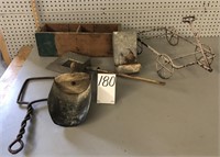COLLECTOR LOT - TIN SCOOP = WOODEN BOX