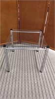 MCM Style glass top end table with chrome base.