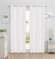 White Wave Line Semi-Sheer Curtains - 42" X 84"