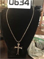 18" 925 ROPE CHAIN WITH CROSS