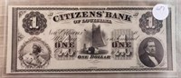 1850s $1.00 Citizens Bank of LA