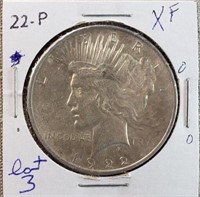 1922 Peace Dollar XF