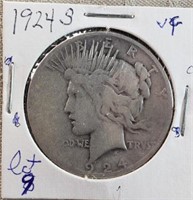 1924S Peace Dollar VF