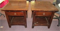 2 Matching All Wood End Tables