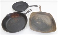 Antique Cast Iron Skillets, One Wagner Ware