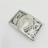 Mother of Pearl Inlaid Horseshoe Buckle