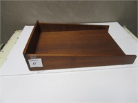 A Solid Teak MCM Retro Letter Tray