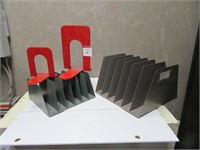 An Office Lot:  Metal File Holders and Bookends