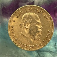 1875 Willem III Gold Coin - Netherlands