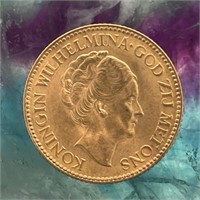 1925 Queen Wilhelmina Gold Coin - Netherlands