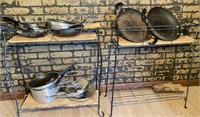 Cooking Pans w/ 2 small shelves