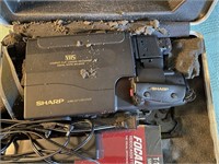 Sharp VHS Recorder Camera w/ Case & Assor,