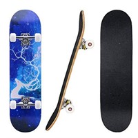 New 31"x8" Complete Skateboard, 7 Layers Maple Dec