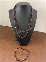 14k gold & semi-precious beads, Necklaces & Bracl