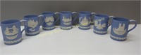 7 Wedgewood Annual Christmas Mugs 1971-77