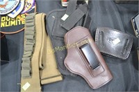 TWO HOLSTERS, MAG HOLSTER, AMMO BELT