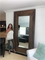 Extra Large Reclaimed Wood Leaning Mirror