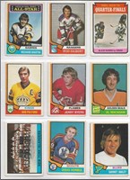 Lot of 9 1974-75 O-Pee-Chee Hockey cards