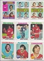 Lot of 9 1975-76 O-Pee-Chee Hockey cards