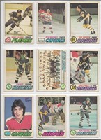Lot of 9 1977-78 O-Pee-Chee Hockey cards