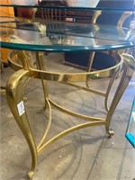 Hollywood regency glass top table  Dimensions