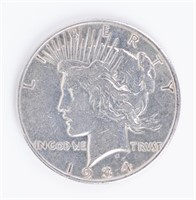 Coin 1934-S Peace Silver Dollar Extra Fine