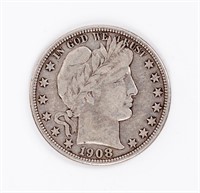 Coin 1908-O Barber Half Dollar in Very Fine