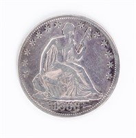 Coin 1853 Arrows & Rays Seated Half Dollar  VF