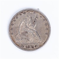 Coin 1874 W/ Arrows Seated Half Dollar  Extra Fine