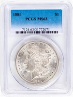 Coin 1881  Morgan Silver Dollar PCGS MS63