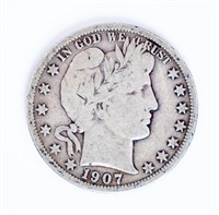 Coin 1907-D Barber Half Dollar in Fine