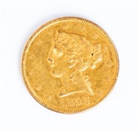 Coin 1856 N/M Early Date $5 Gold  Extra Fine