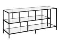 55" Metal TV Stand with Glass Shelves