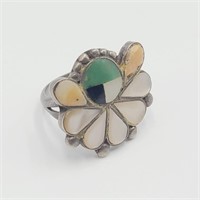 Size 7 1/2 Inlaid Stone Ring