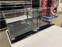 Qty (2) Acrylic Display Cases - Mirrored