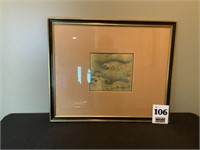 Chinese Waves Framed Picture