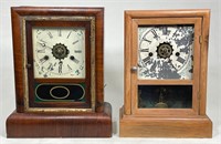Pair of Gilbert & Waterbury Early Shelf Clocks