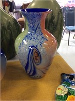 Large multi colored vase