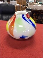 Short glass vase