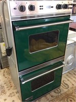 Viking emerald green double wall oven electric