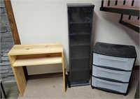Plastic cabinet with drawers, 2 shelves