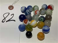 23 Assorted Vintage Handmade Glass Marbles