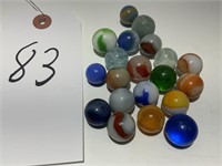 20 Vintage Assorted Handmade Glass Marbles